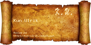 Kun Ulrik névjegykártya